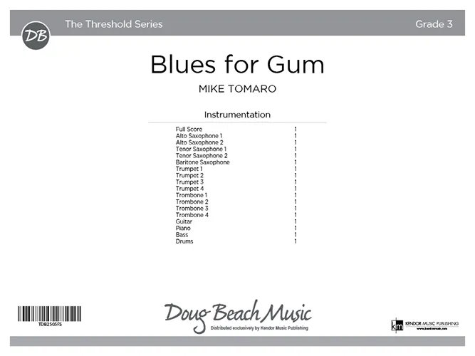 Kendor Music Blues for Gum partitura swing big band