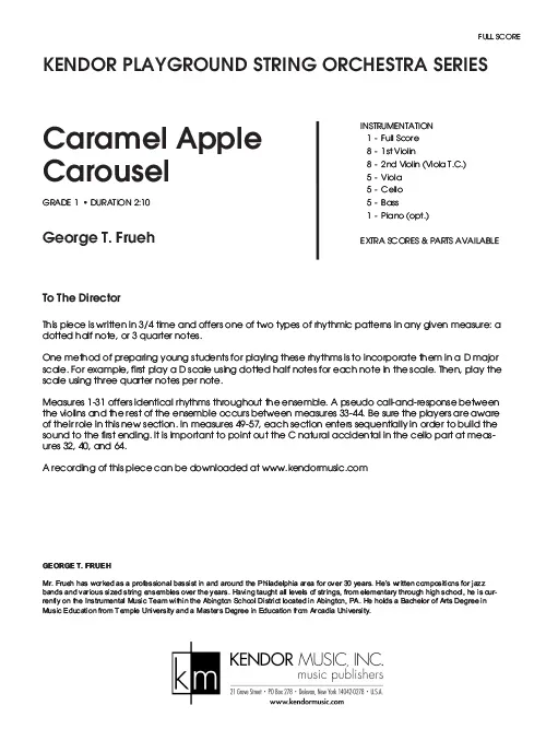 Kendor Music Caramel Apple Carousel partitura grade 1
