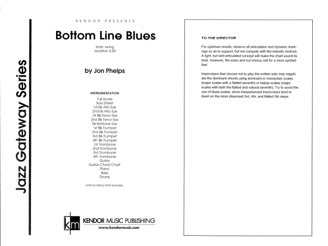 Kendor Music Bottom Line Blues partitura swing pro orchestr