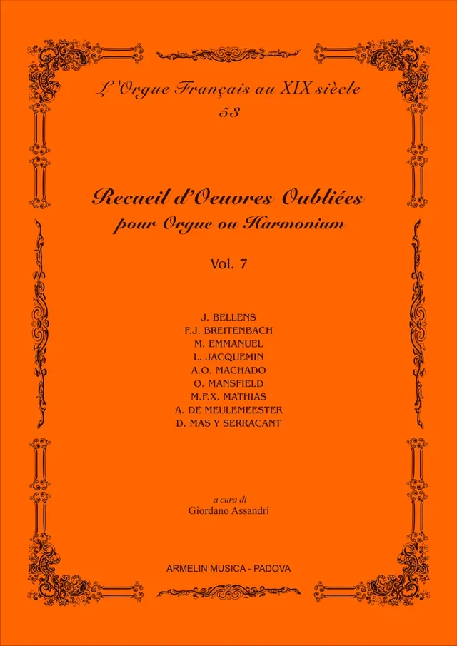 Armelin Musica Recueil d’Oeuvres Oubliées vol. 7 varhanní noty