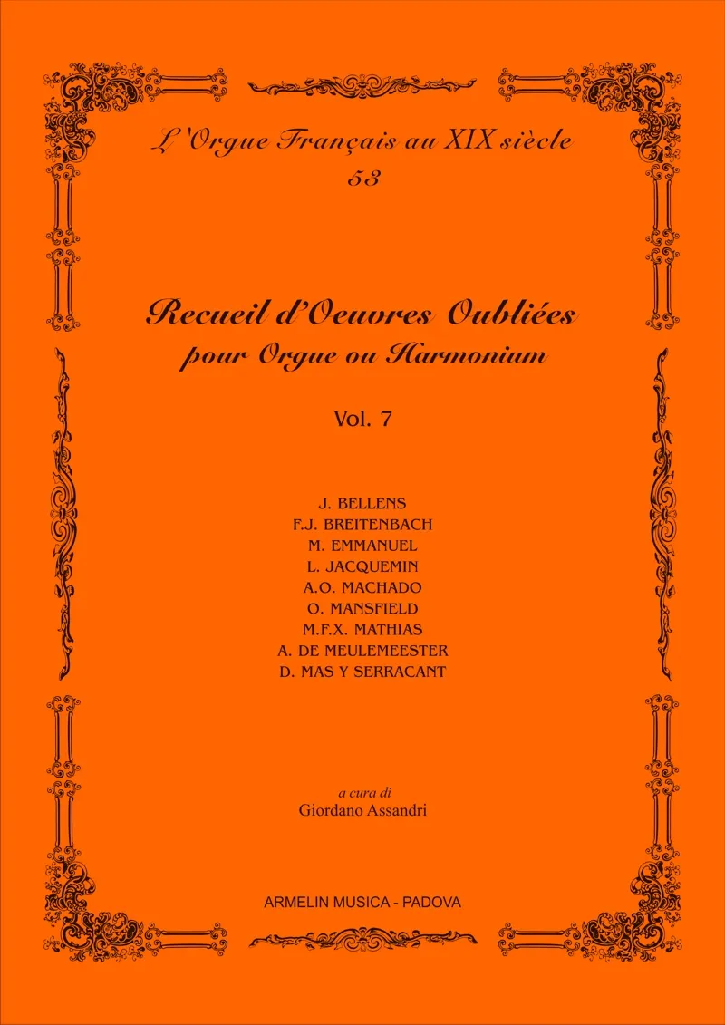 Armelin Musica Recueil d’Oeuvres Oubliées vol. 7 varhanní noty