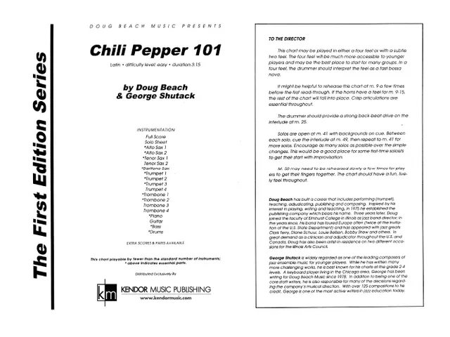 Kendor Music Chili Pepper 101 noty partitura latin