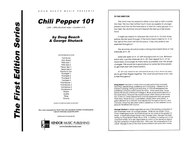 Kendor Music Chili Pepper 101 noty partitura latin