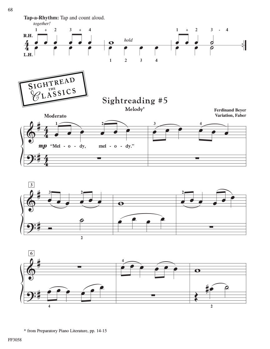 Faber Piano Adventures Developing Artist Preparatory Sightreading