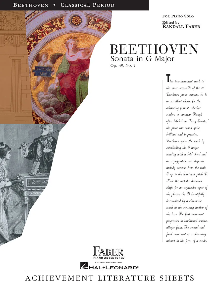 Faber Piano Adventures Beethoven Sonata G dur op. 49 č. 2 noty