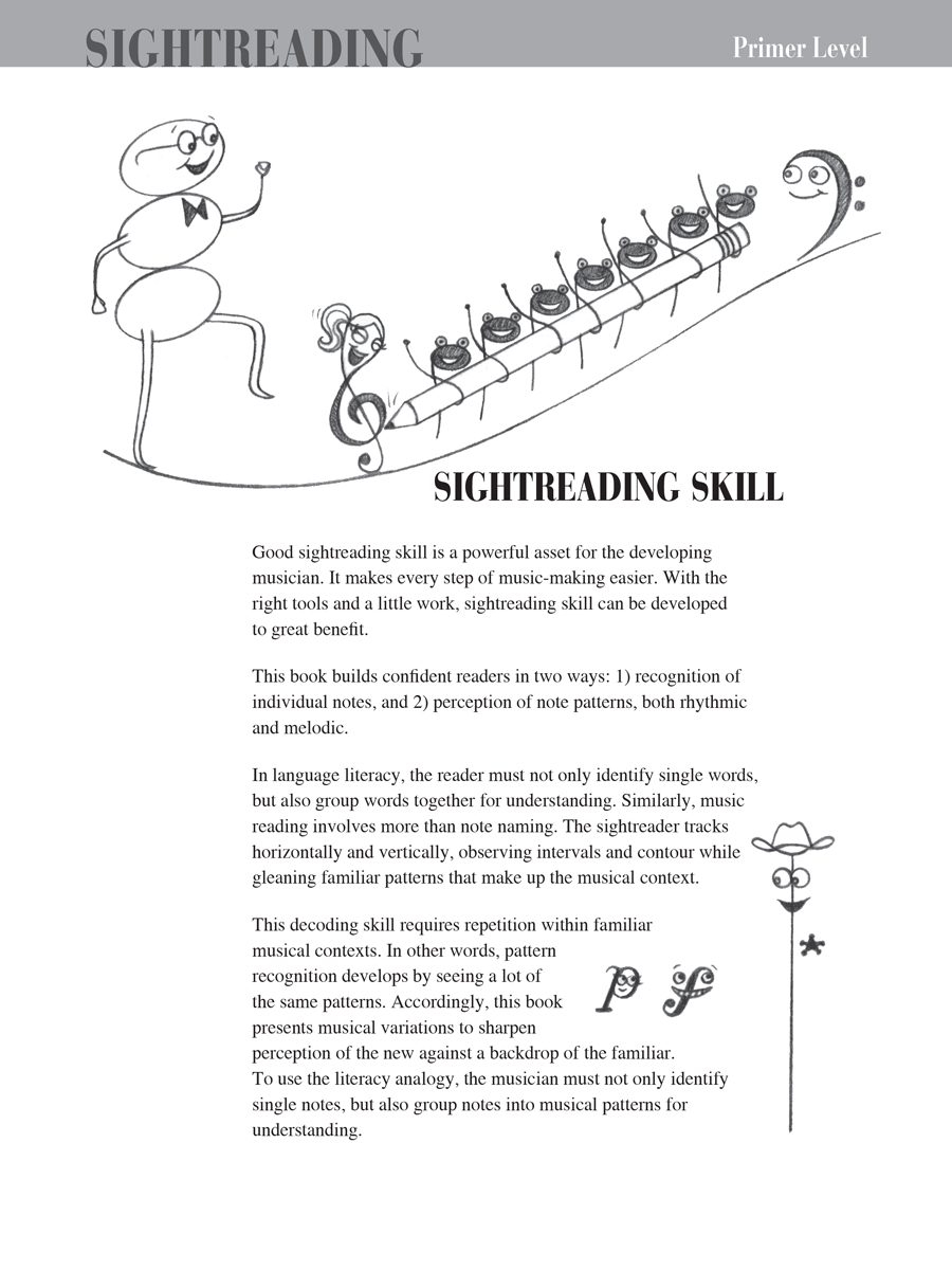 Faber Piano Adventures Primer Level noty sightreading pro klavír