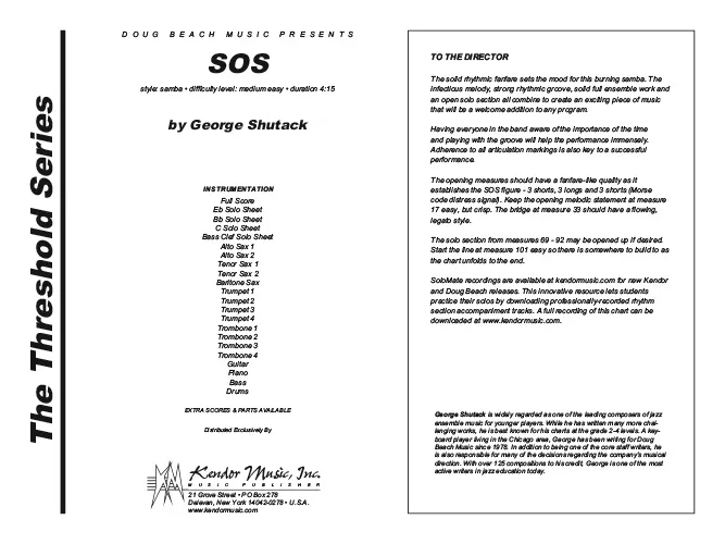 Kendor Music SOS Full Score partitura samba