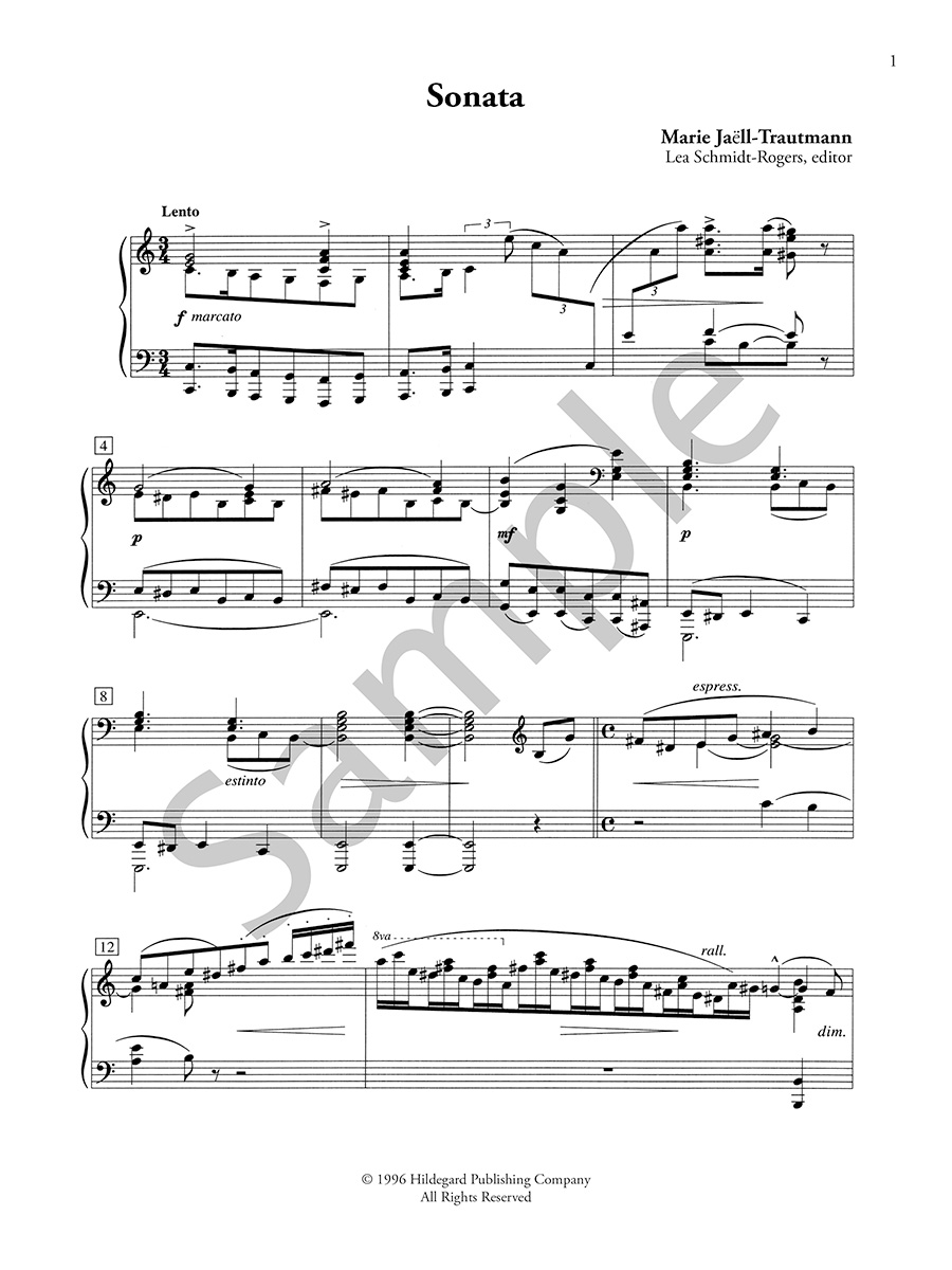 Hildegard Publishing Company Piano Sonata noty pro klavír Jaëll