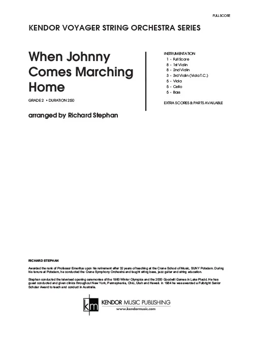 Kendor Music When Johnny Comes Marching Home partitura