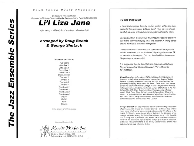 Kendor Li'L Liza Jane noty partitura swing