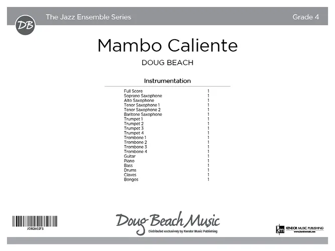 Kendor Music Mambo Caliente partitura latin jazz band