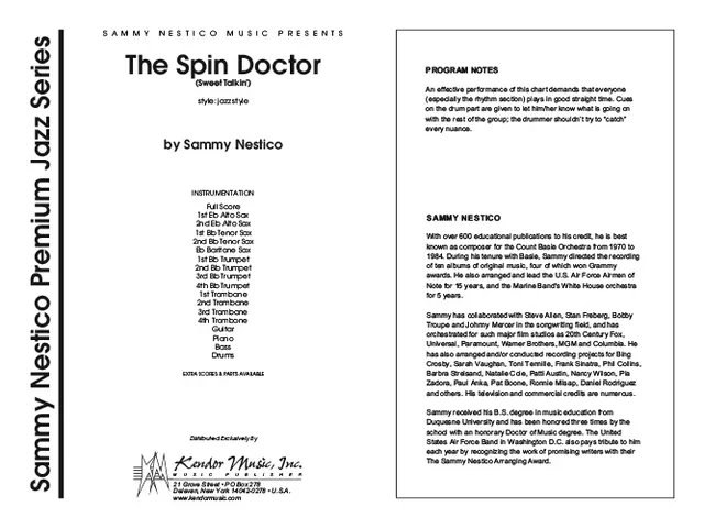 Kendor Music The Spin Doctor partitura full score swing