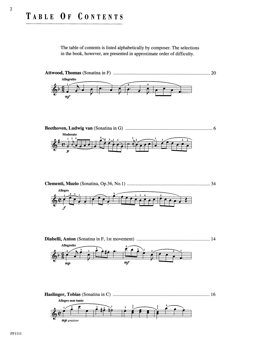 Faber Piano Sonatinas Book 2 noty pro klavír