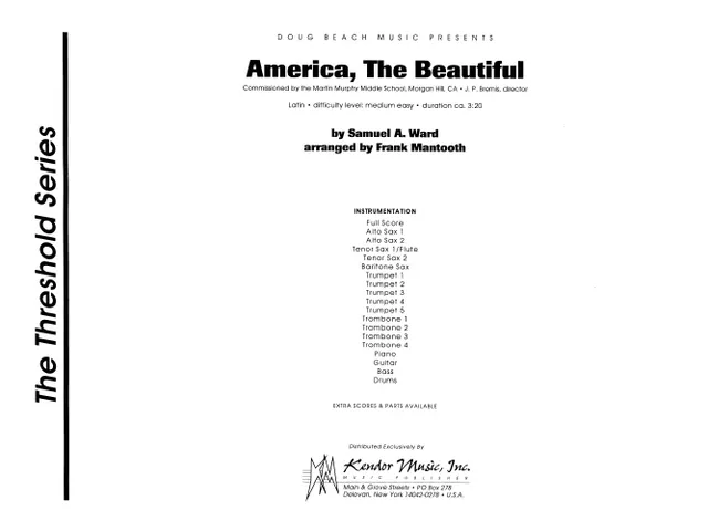 Kendor Music America, The Beautiful partitura Full Score latin