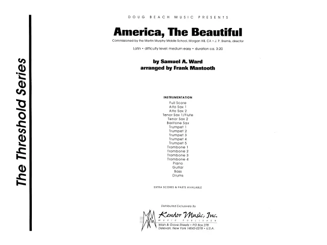 Kendor Music America, The Beautiful partitura Full Score latin