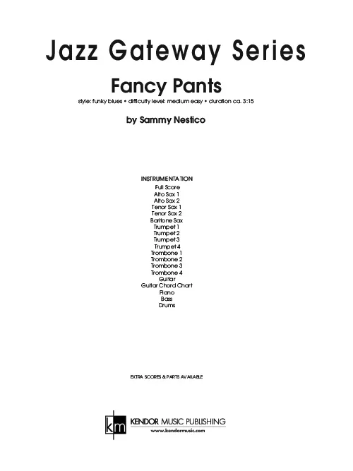 Kendor Music Fancy Pants partitura plná funky blues