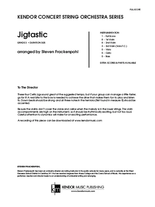 Kendor Jigtastic partitura orchestr keltské jigy
