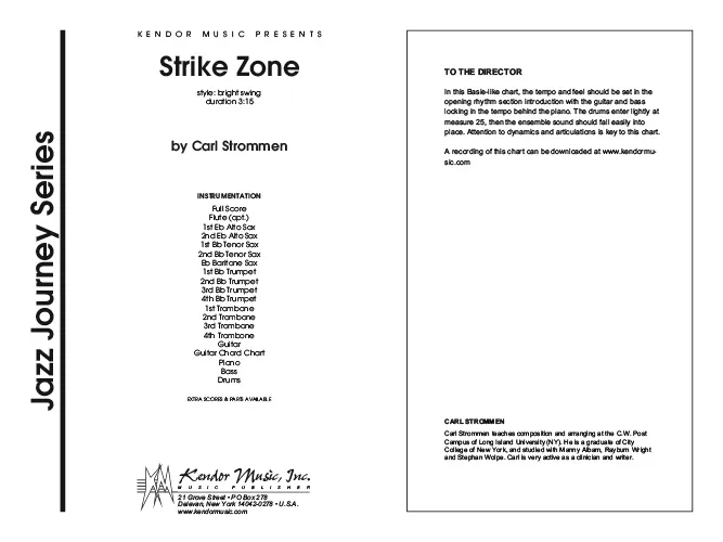 Kendor Music Strike Zone partitura pro jazz band Basie swing