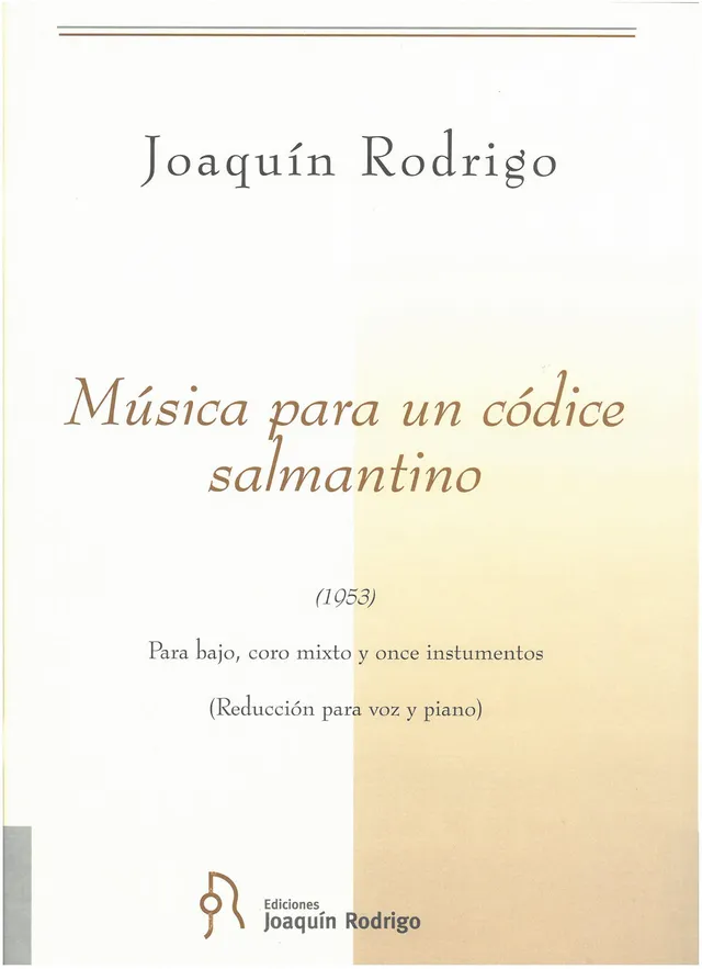 Ediciones Joaquín Rodrigo Música códice noty klavírní výtah