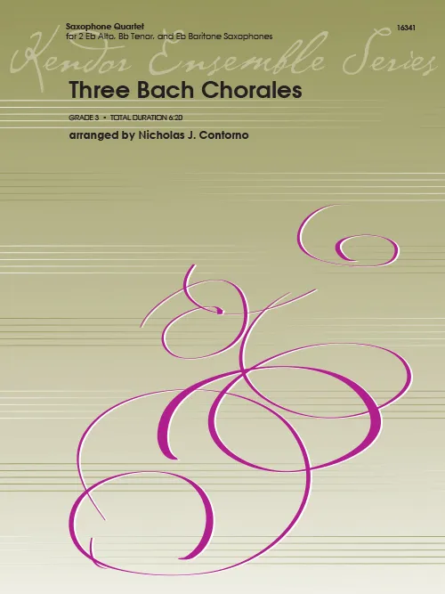 Kendor Music Three Bach Chorales noty pro saxofonový kvartet
