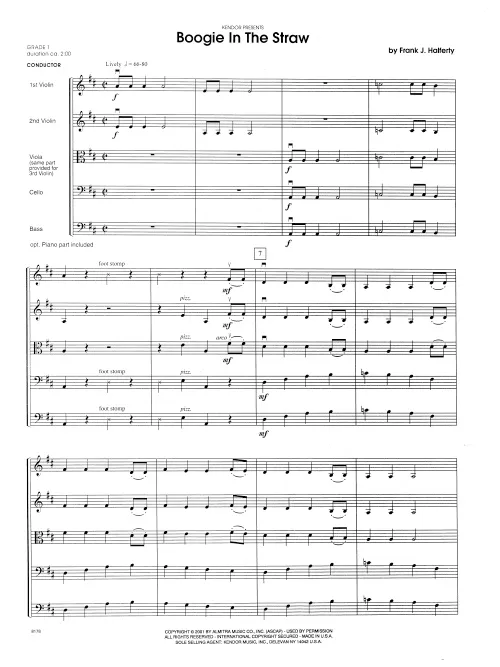 Kendor Music Boogie In The Straw partitura full score