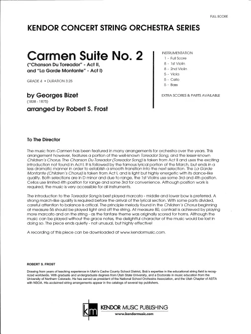 Kendor Music Carmen Suite No.2 partitura pro orchestr