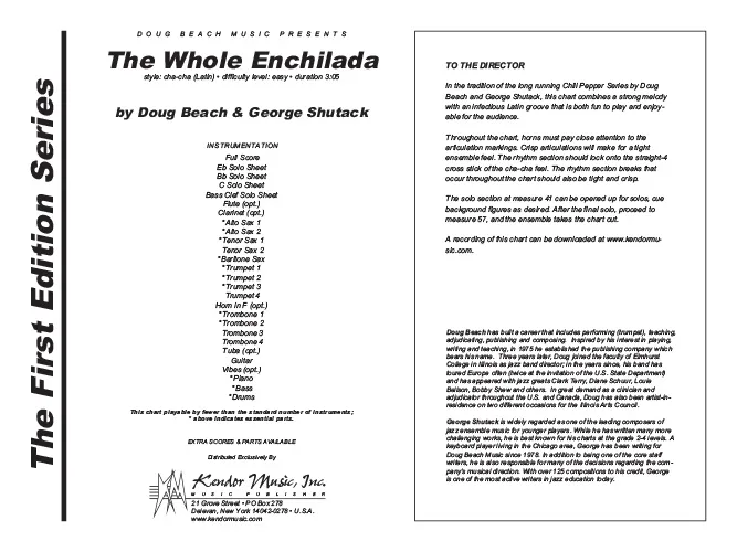 Kendor Music The Whole Enchilada partitura full score cha-cha