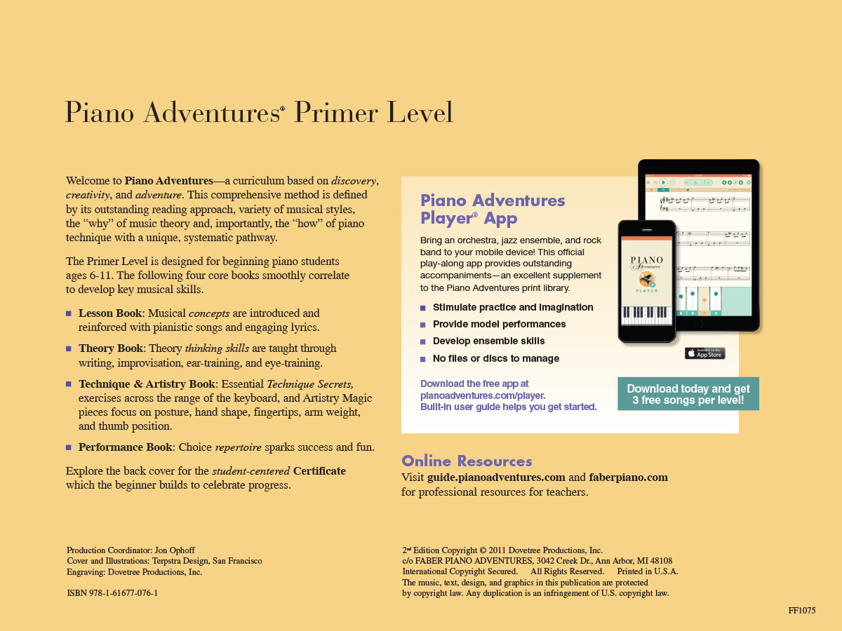 Faber Piano Adventures Primer Lesson Book 2nd Edition noty