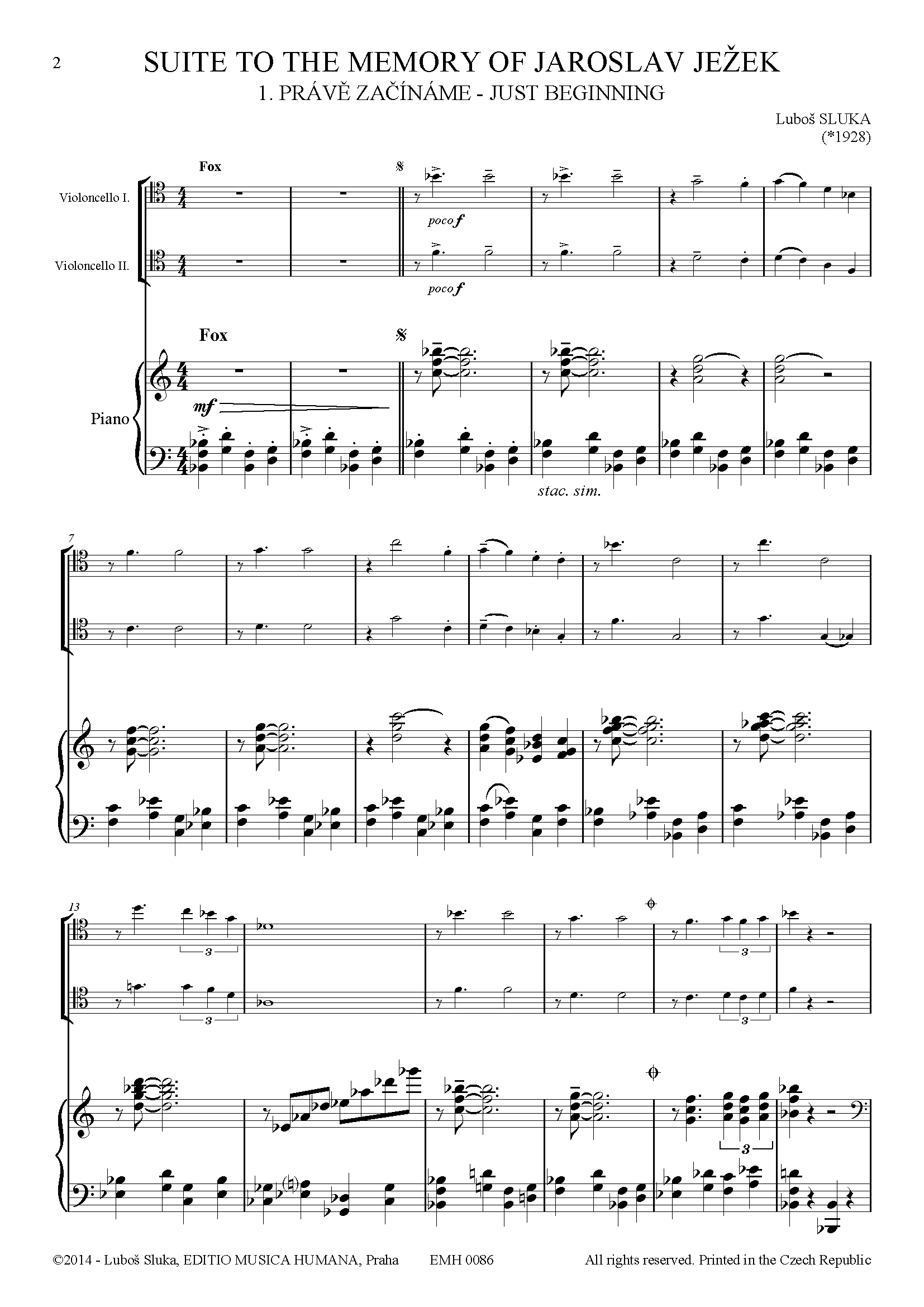 Editio Musica Humana Suite Ježek noty partitura 36 stran