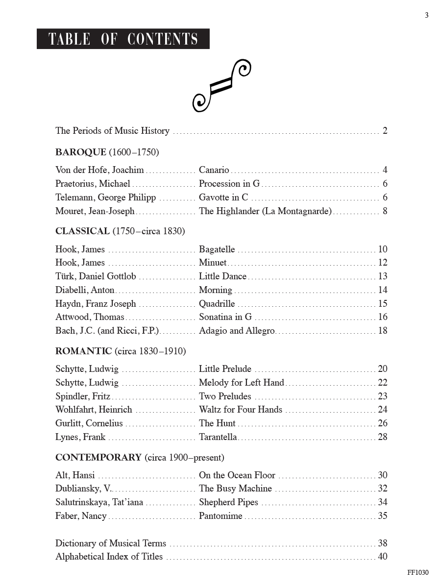 Faber Piano Literature Book 1 noty na klavír klasika 21 skladeb