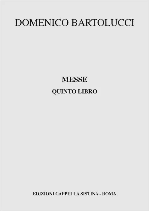 Armelin Musica Messe Libro Quinto noty pro sbor