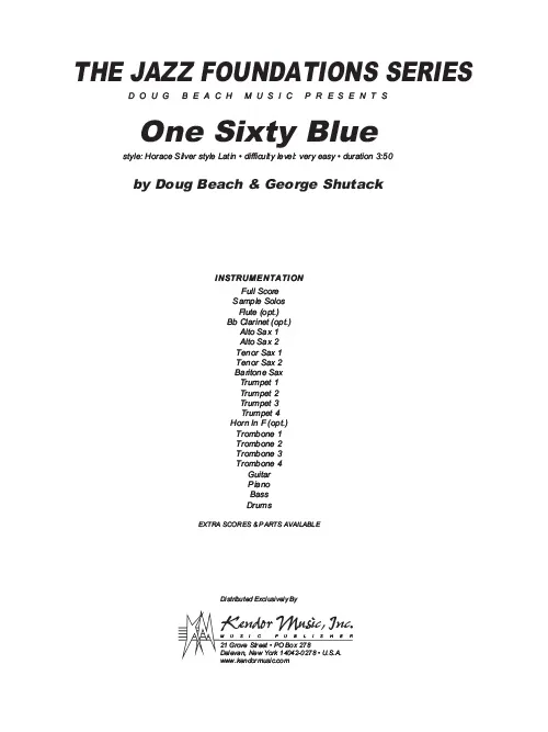 Kendor Music One Sixty Blue partitura full score latin