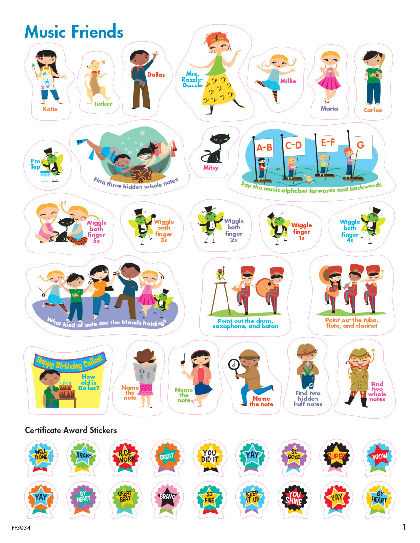 Faber My First Piano Adventure Sticker Book samolepky