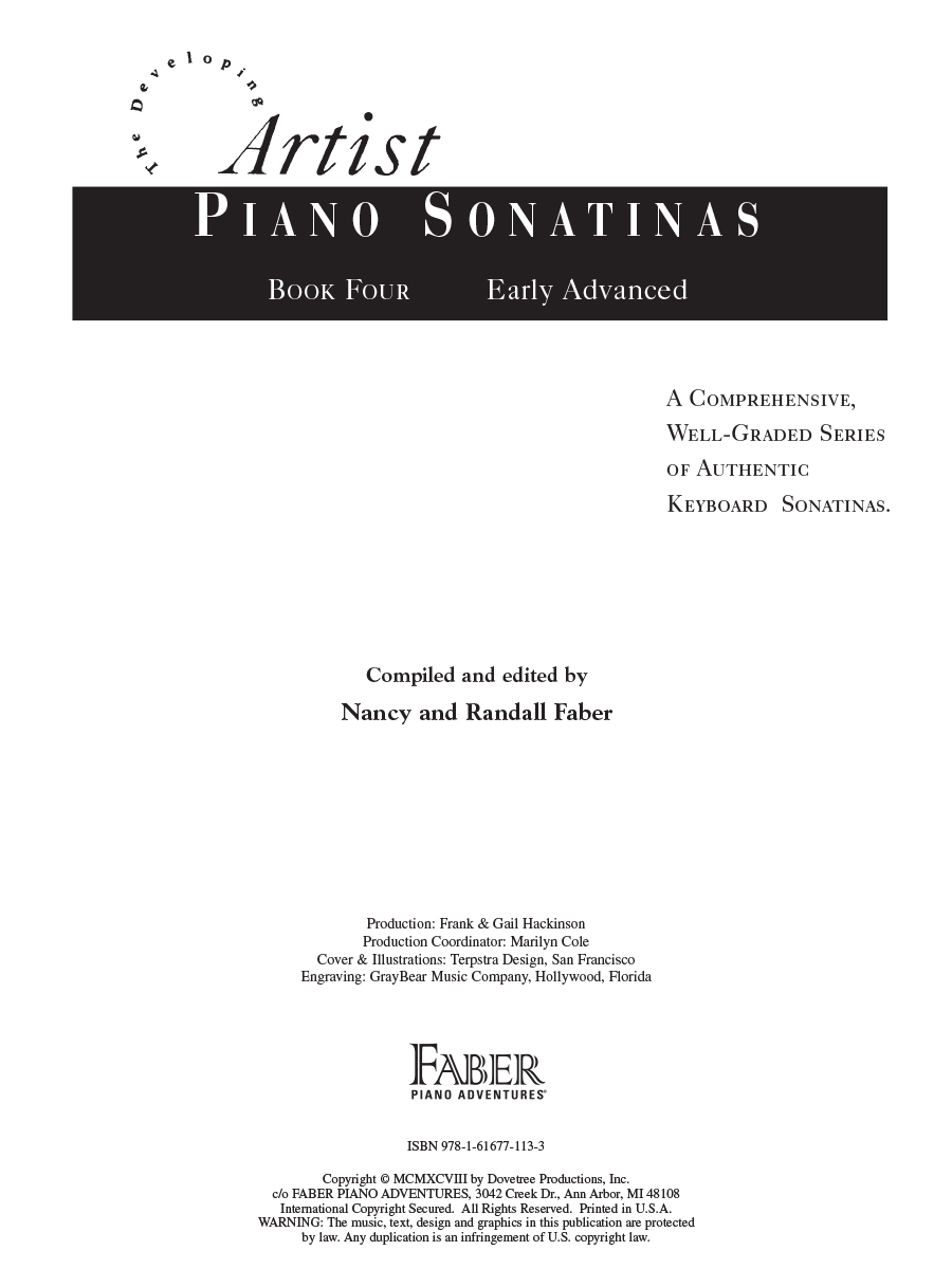 Faber Piano Adventures Piano Sonatinas Book 4 noty pro klavír
