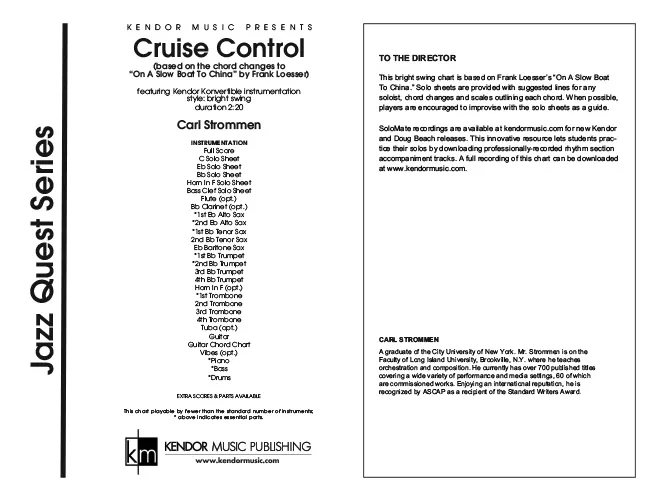 Kendor Music Cruise Control partitura full score swing