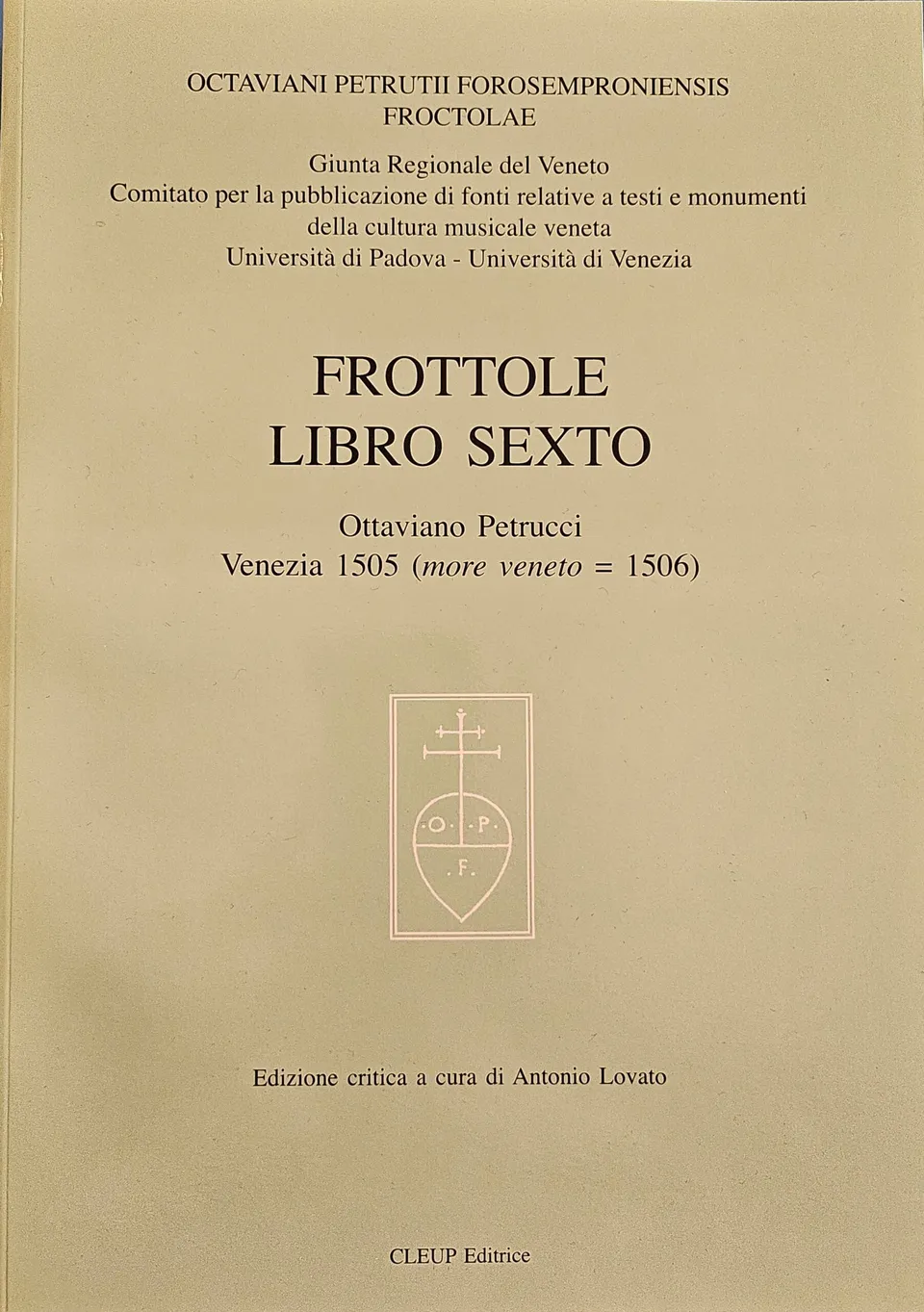 Armelin Musica Frottole Libro sexto noty renesanční