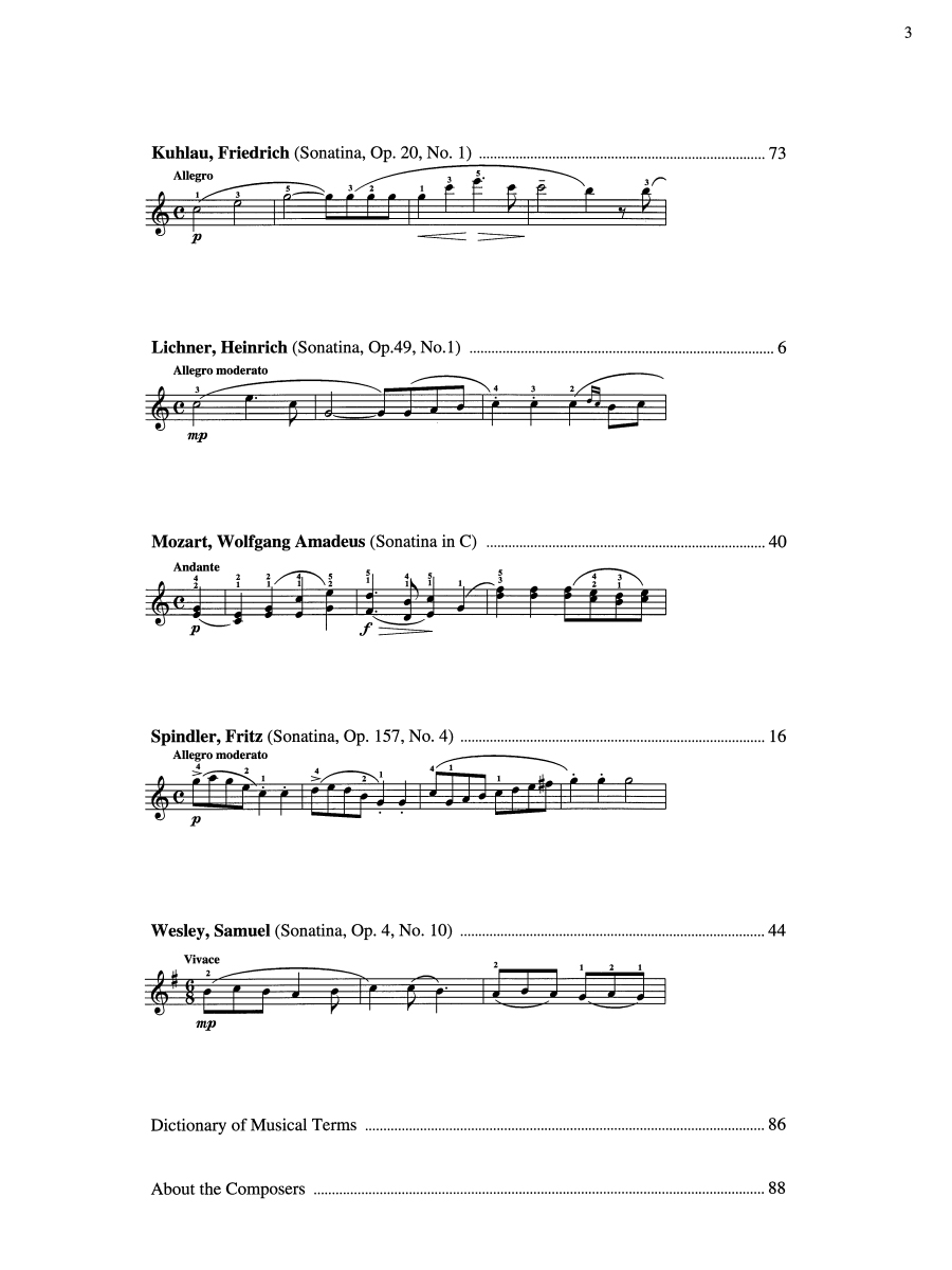 Faber Piano Sonatinas Book 3 sonatiny Beethoven Mozart