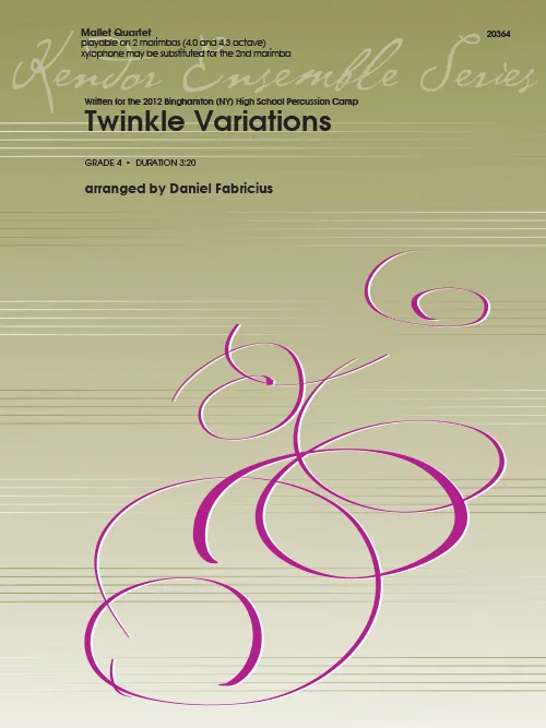 Kendor Music Twinkle Variations noty pro marimbu kvartet
