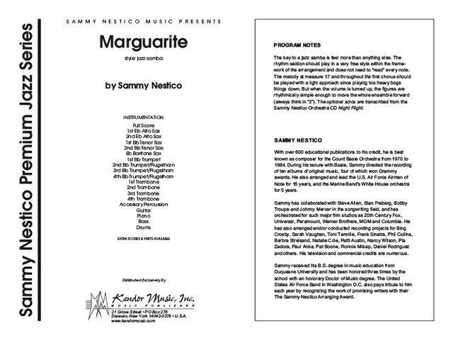 Kendor Music Marguarite partitura pro jazzový orchestr samba