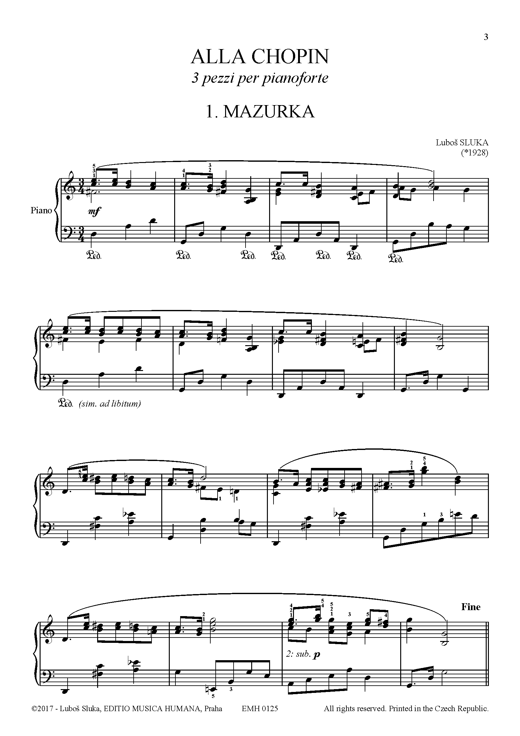 Editio Musica Humana Alla Chopin noty pro klavír 14 stran