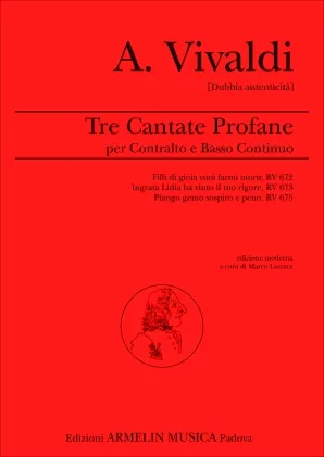 Armelin Musica Tre Cantate profane noty pro zpěv