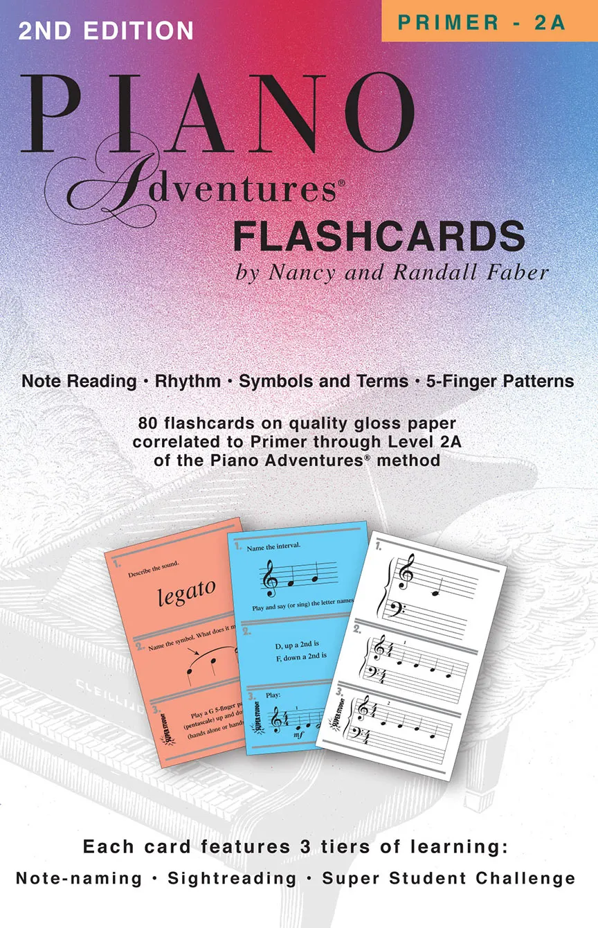 Faber Piano Adventures Flashcards kartičky 80 karet zrakové čtení