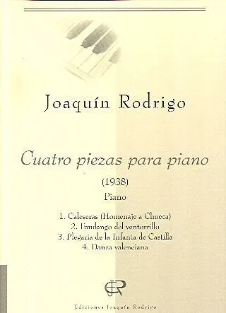 Ediciones Joaquín Rodrigo Cuatro piezas noty klavír