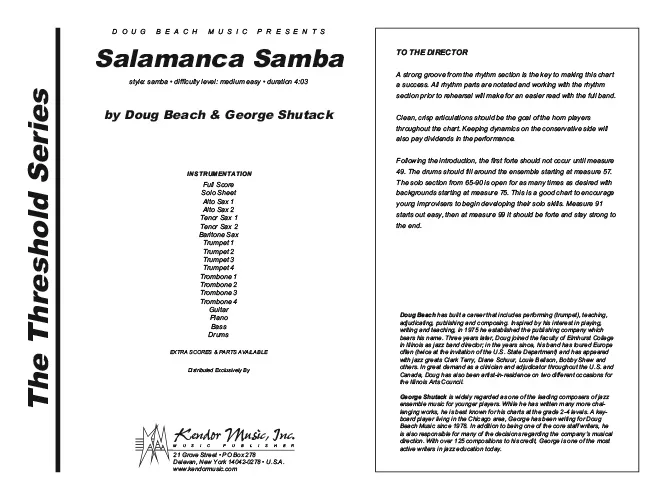 Kendor Music Salamanca Samba partitura Full Score samba