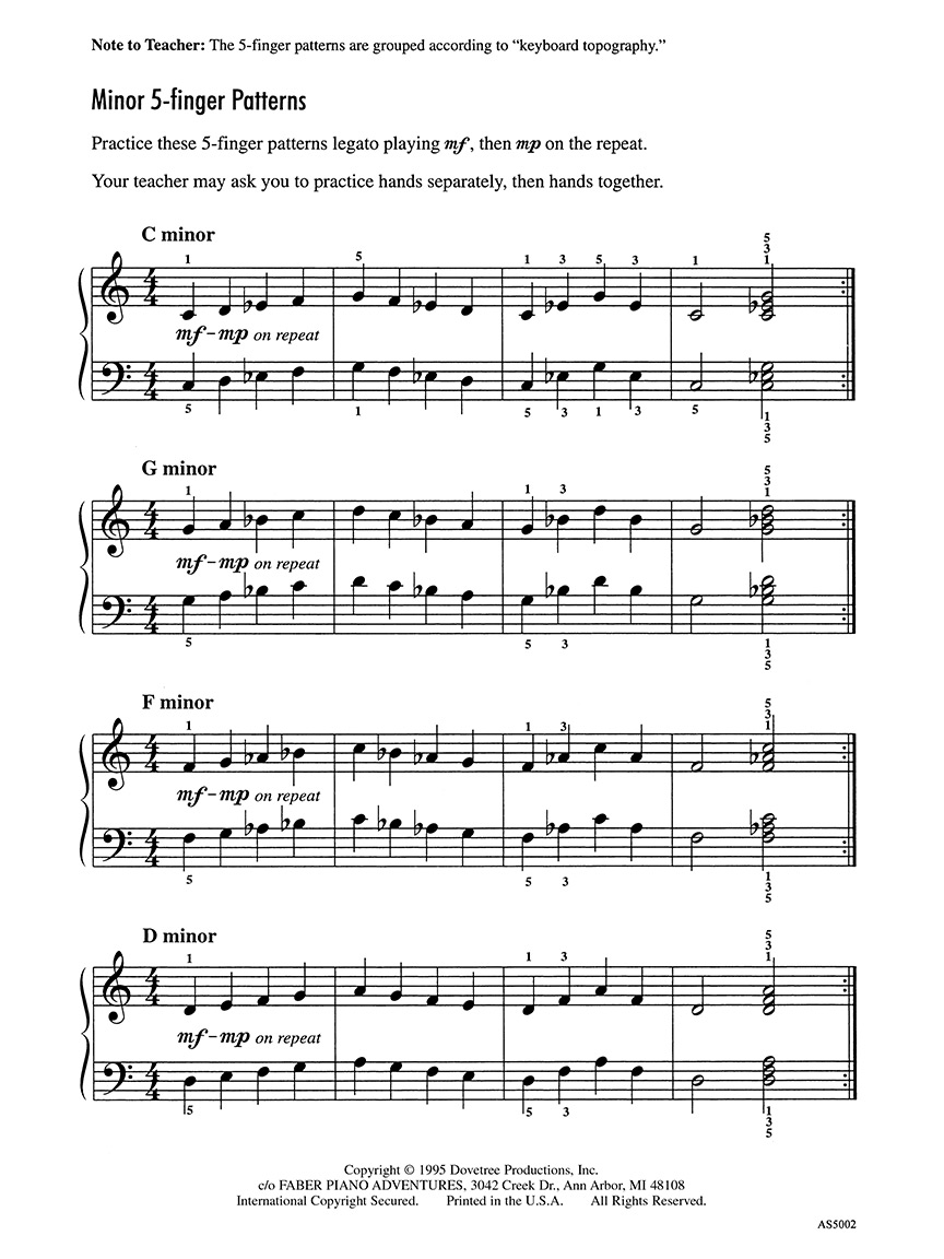 Faber Achievement Skill Sheet 2 mollové noty